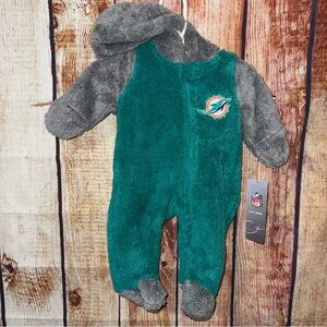 🆕NWT NFL Baby Fleece Sleeper Miami Dolphins 0-3 months